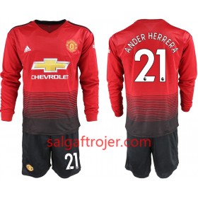 Manchester United Fodboldtrøjer ANDER HERRERA 21 Børn Hjemmebanesæt 2018/19 Langærmet